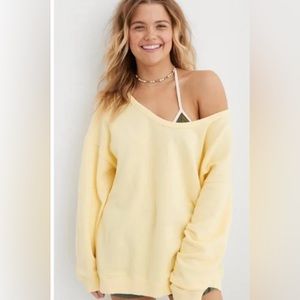 Aerie Beach Daze Yellow Crewneck